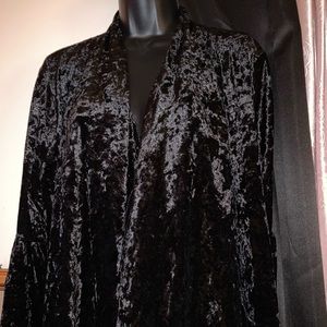 Crushed black velvet shrug